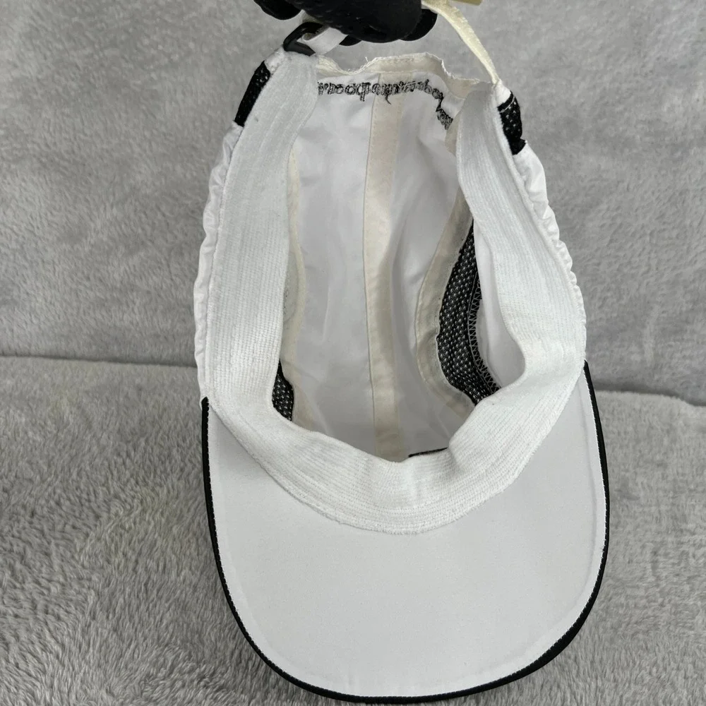 Road Runner Sports Running Hat White Black Mesh Performance Athletic Sports Cap